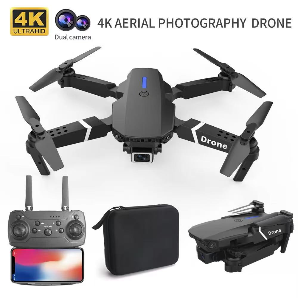 Drone Surveying - Professional Drone E88 4Kมุมกว้างHDกล้องWiFi FpvความสูงถือพับRC Quadrotorเฮลิคอปเตอร์กล้อง-ฟรีของเล่นเด็ก