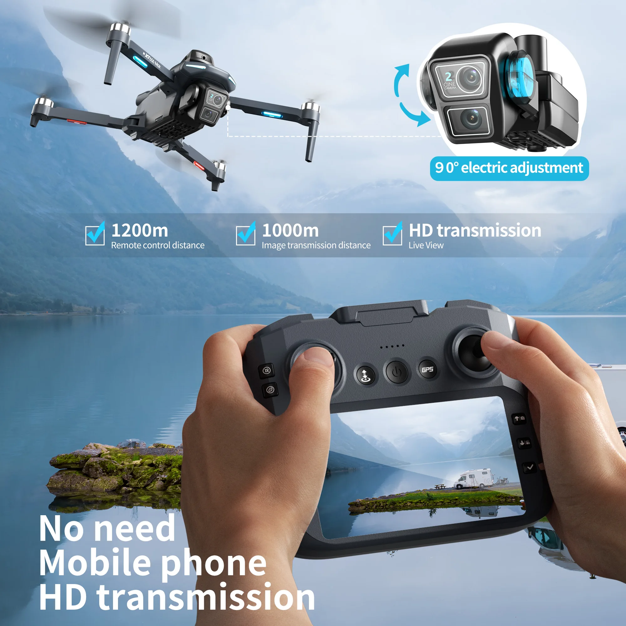 โดรน XT606 MAX GPS รุ่นดั้งเดิ - Drone Surveying บทวิจารณ์และราคา