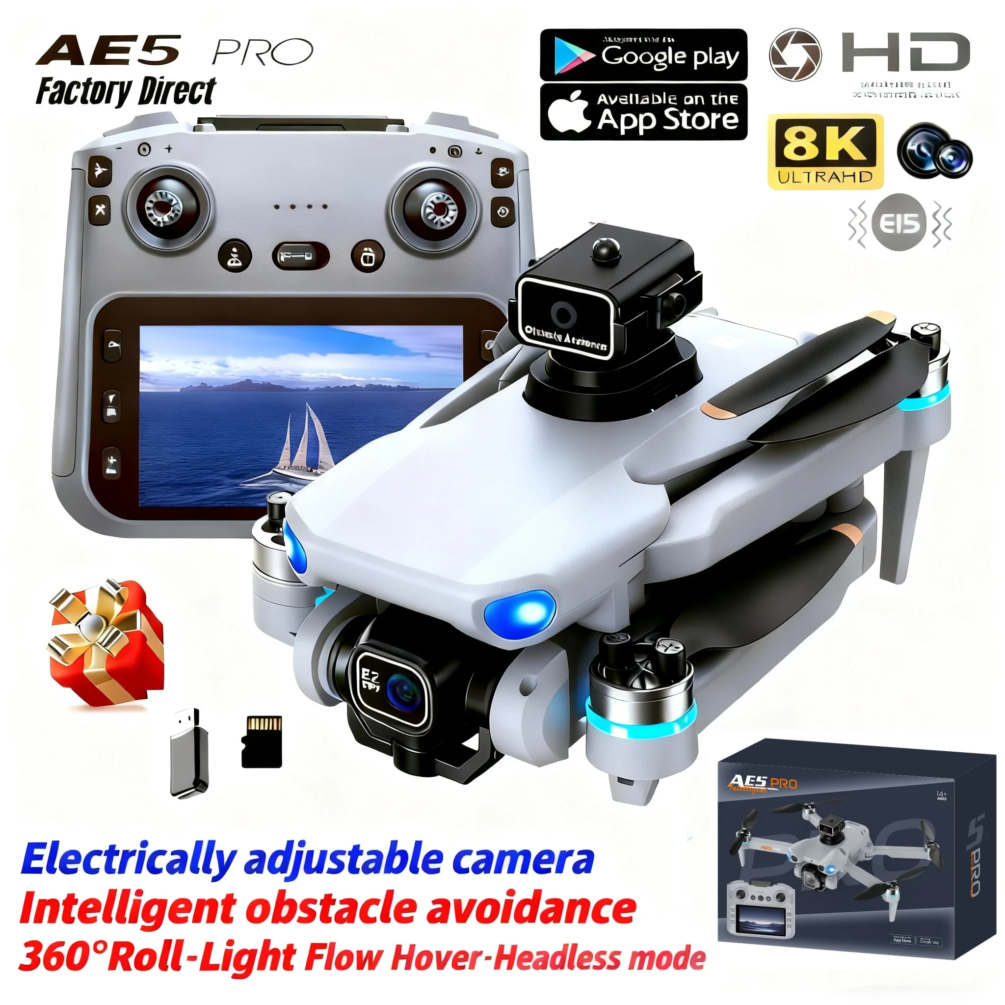 โดรน AE5 Pro 8K HD หน้าจอ 4.5  - Drone Video Production บทวิจารณ์และราคา